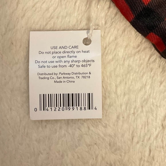 Snowman Oven Mitt with Red and Black Plaid Trim - Picture 3 of 4